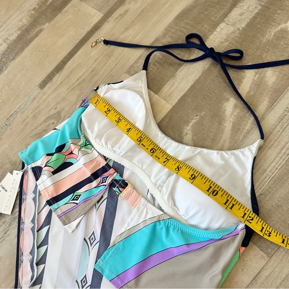 Trina Turk Halter Electric Wave Tankini Swimsuit Top Women's 4 NWT - Picture 6 of 12